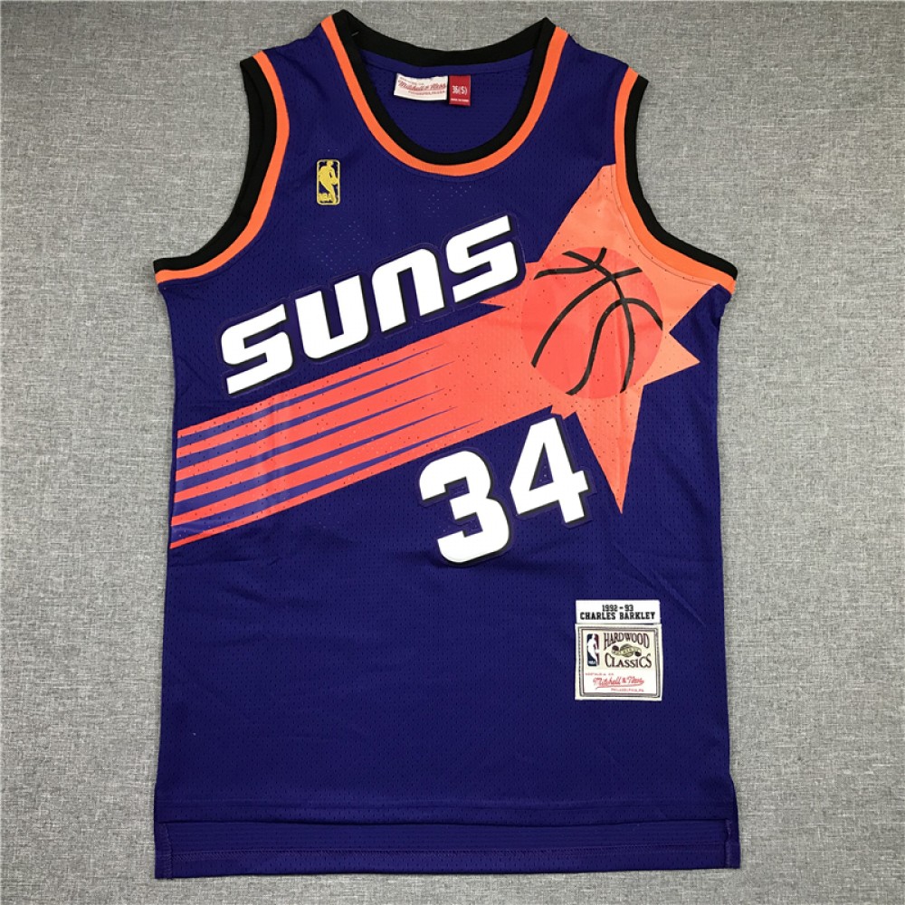 Camiseta Charles Barkley #34 Phoenix Suns Púrpura Etiqueta de Oro Camiseta Charles Barkley #34 Phoenix Suns Púrpura Etiqueta de Oro