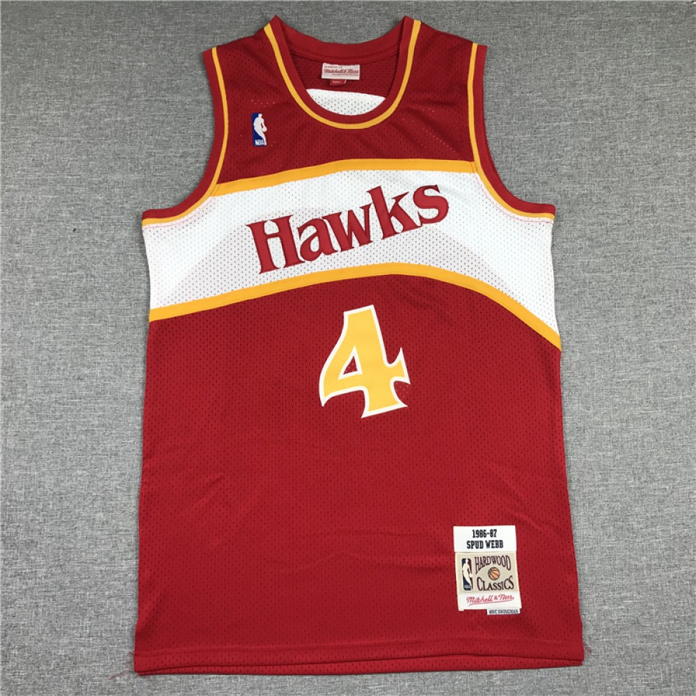 Camiseta Chris Webber #4 Atlanta Hawks Retro Rojo