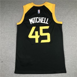 Camiseta Donovan Mitchell #45 Utah Jazz Negro City Edition Camiseta Donovan Mitchell #45 Utah Jazz Negro City Edition