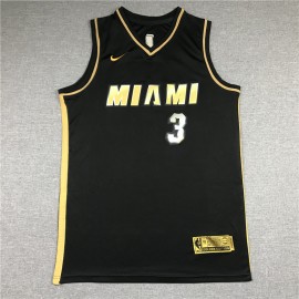 Camiseta Dwyane Wade #3 Miami Heat 2021 Oro Negro