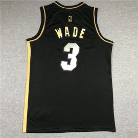 Camiseta Dwyane Wade #3 Miami Heat 2021 Oro Negro Camiseta Dwyane Wade #3 Miami Heat 2021 Oro Negro