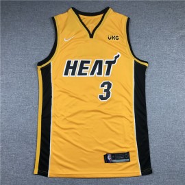 Camiseta Dwyane Wade #3 Miami Heat Amarillo Earned Edition