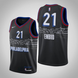 Camiseta Joel Embiid #21 Philadelphia 76ers 2021 City Edition Negro