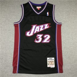 Camiseta Karl Malone #32 Utah Jazz Retro Negro