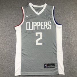 Camiseta Kawhi Leonard #2 Los Angeles Clippers Gris Earned Edition