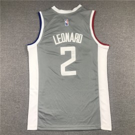 Camiseta Kawhi Leonard #2 Los Angeles Clippers Gris Earned Edition Camiseta Kawhi Leonard #2 Los Angeles Clippers Gris Earned Edition