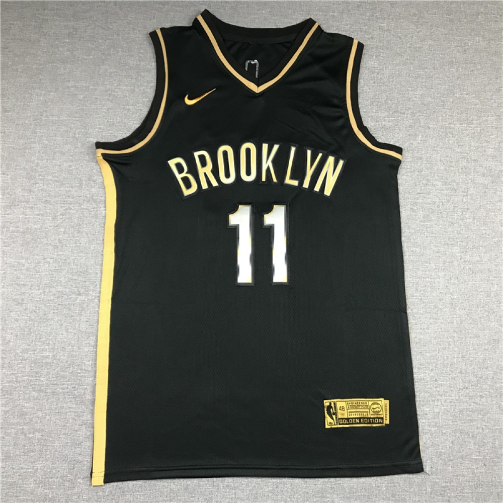 Camiseta Kyrie Irving #11 Brooklyn Nets 2021 Oro Negro Camiseta Kyrie Irving #11 Brooklyn Nets 2021 Oro Negro