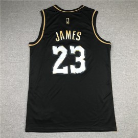 Camiseta LeBron James #23 Los Angeles Lakers 2021 Oro Negro Camiseta LeBron James #23 Los Angeles Lakers 2021 Oro Negro