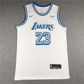 Camiseta LeBron James #23 Los Angeles Lakers Blanco City Edition