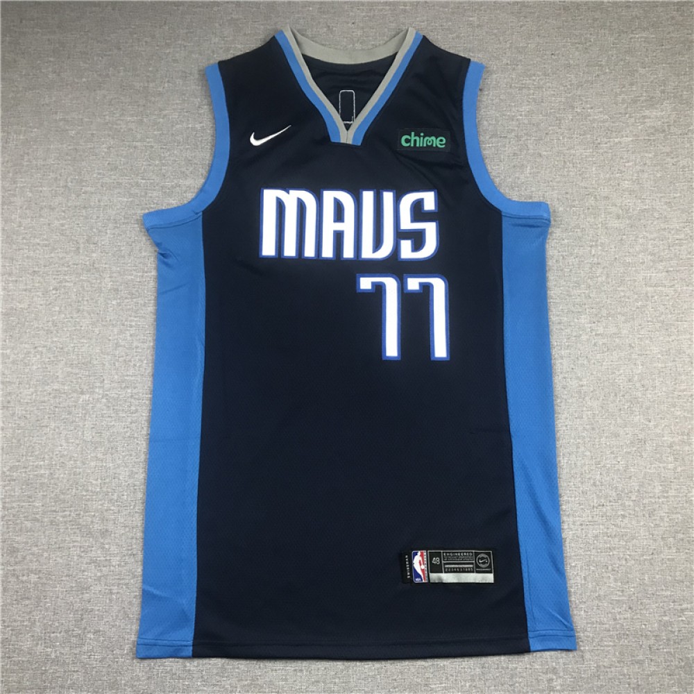 Camiseta Luka Doncic #77 Dallas Mavericks Azul Earned Edition Camiseta Luka Doncic #77 Dallas Mavericks Azul Earned Edition