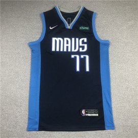 Camiseta Luka Doncic #77 Dallas Mavericks Azul Earned Edition