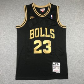 Camiseta Michael Jordan #23 Chicago Bulls Retro Oro Negro La Final