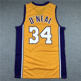 Camiseta Shaquille O'Neal #34 Los Angeles Lakers Amarillo V-Neck
