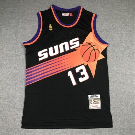 Camiseta Steve Nash #13 Phoenix Suns Negro Etiqueta de Oro