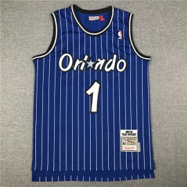 Camiseta Tracy McGrady #1 Orlando Magic Raya Azul Blanco Icon Clásico