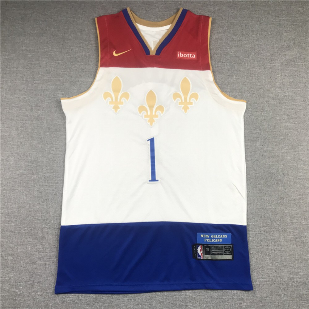 Camiseta Zion Williamson #1 New Orleans Pelicans 2021 Blanco City Edition  Camiseta Zion Williamson #1 New Orleans Pelicans 2021 Blanco City Edition