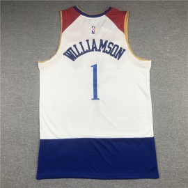 Camiseta Zion Williamson #1 New Orleans Pelicans 2021 Blanco City Edition  Camiseta Zion Williamson #1 New Orleans Pelicans 2021 Blanco City Edition